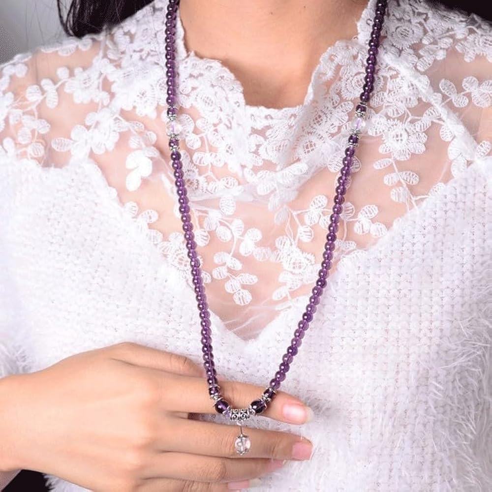 紫水晶✨白蛇至純天珠✨アメジスト✨天然石の腕輪お守り【天赦日ご祈祷済み】AA 紫水晶✨白蛇至純天珠✨アメジスト✨天然石の腕輪お守り【天赦